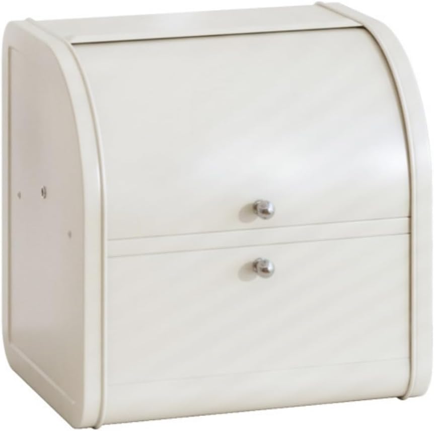 Flip-top Storage Cabinet, Metal Bread Box, Countertop Bread Storage, Multifunctional Organizer Bread Storage for Kitchen, Living Room(White,11.8 * 9.8 * 12.6in)