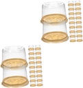 NOLITOY 40 Pcs Box Cake Box Plastic Container Plastic Cupcake Stand Round Container with Lid Tall Cake Carrier Food Wrapping Plastic Cake Carriers Plastic Containers with Lids Pastry Dome