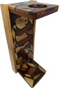 Handmade Foldable Portable Wooden Stand Coffee Maker - CHORREADOR DE CAFE - Made with Resin and Central America Wood by a Craftsman in Costa Rica. Sloth and Hummingbird Design. Includes Cloth Filter.
