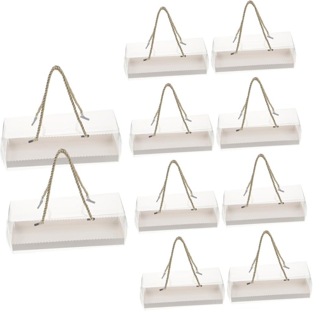 10pcs Dessert Carrier Cake Storage Box Cake Roll Packaging Box Sturdy Clamp Lid
