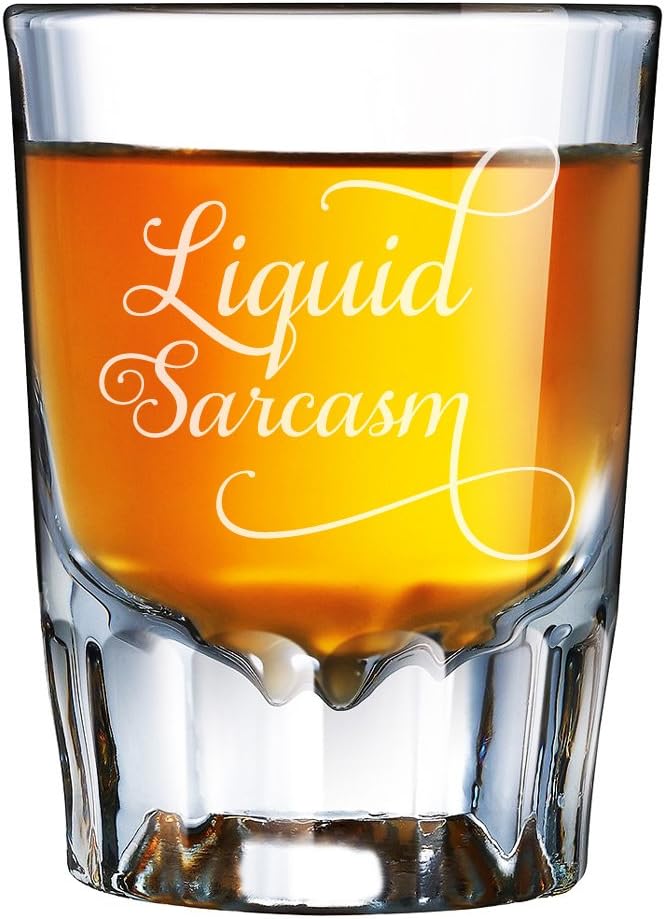 Liquid Sarcasm Engraved Barcraft Fluted Shot Glass