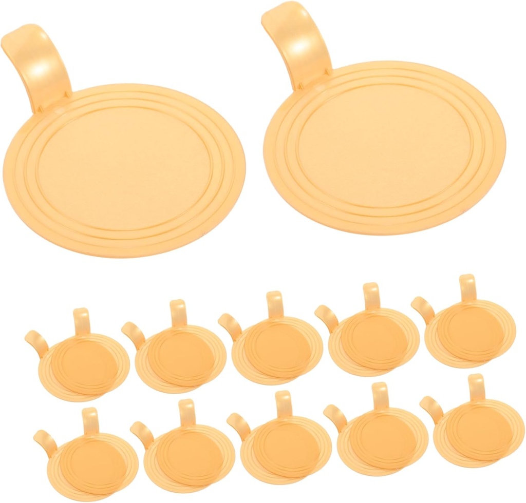 Zerodeko 100pcs Plastic Cake Board Base for Mousse Cakes Reusable Dessert Serving Plates with Handle Round and Square Display Base for Birthday and Party Events