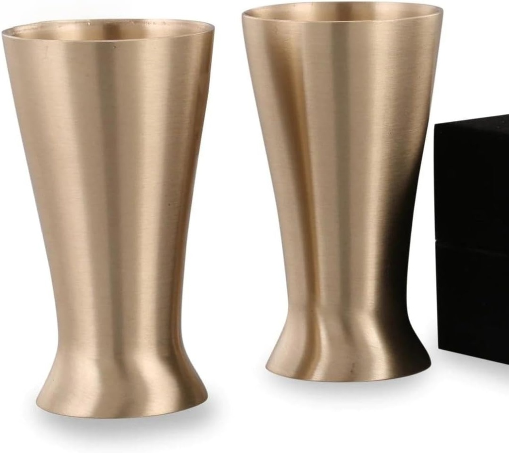 Bronze/Kansa Lassi Glass with Velvet Box (Set of 2)