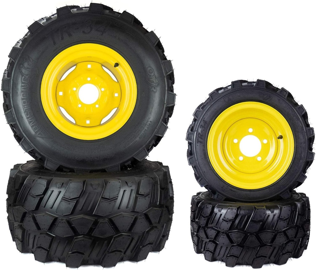 (4) Aggressive Tire Assemblies 26x12.00-12 18x8.50-10 Fits John Deere TCU20390 LVA20123
