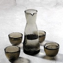 Sake Set Of Cup Set,Ceramic Cups, Crafts Wine Glasses,5-Piece Sake Set, Japanese Style Glass Sake Set, Unique Hammer Texture Design, for Cold/Warm/Hot Sake/Shochu/Tea, Best Gift for Family and Friends