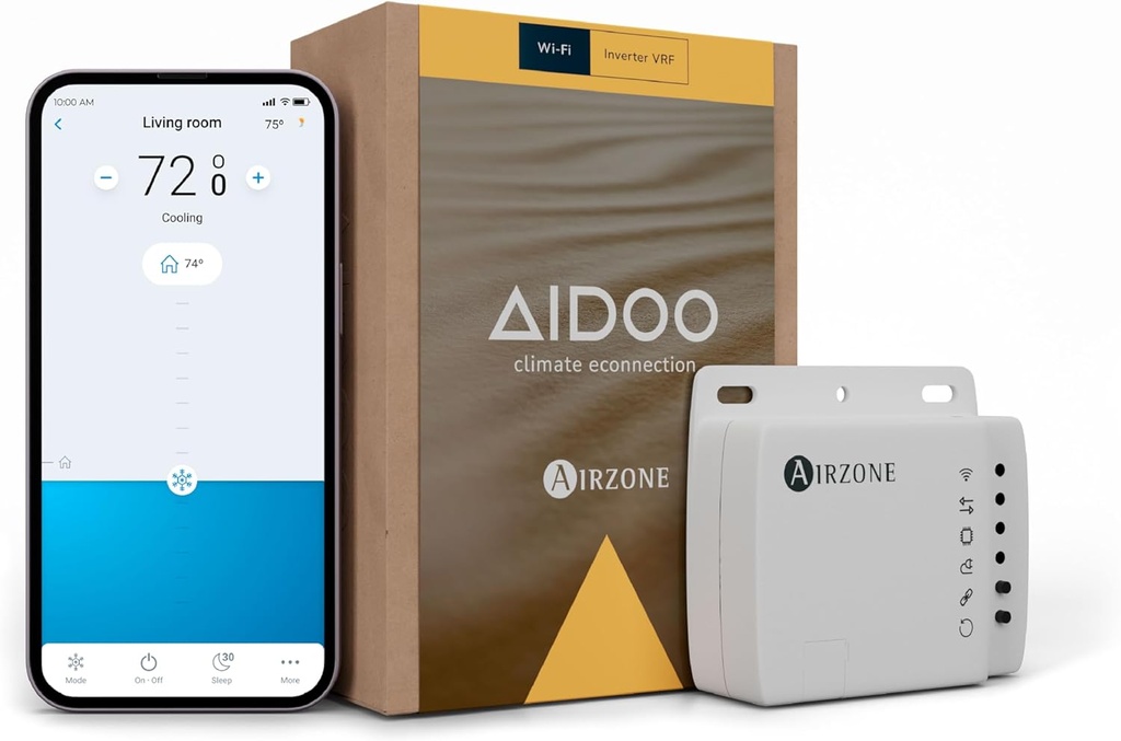 AIRZONE – Aidoo WiFi Control for Air Conditioning – Compatible with HITACHI RPI AZAI6WSCHIT – Remote AC Control and App Scheduling – Works with Google Home and Alexa