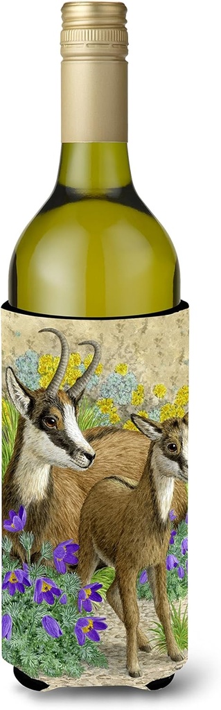 Caroline's Treasures ASA2161LITERK Chamois Wine Bottle Hugger Bottle Cooler Sleeve Hugger Machine Washable Collapsible Insulator Beverage Insulated Holder