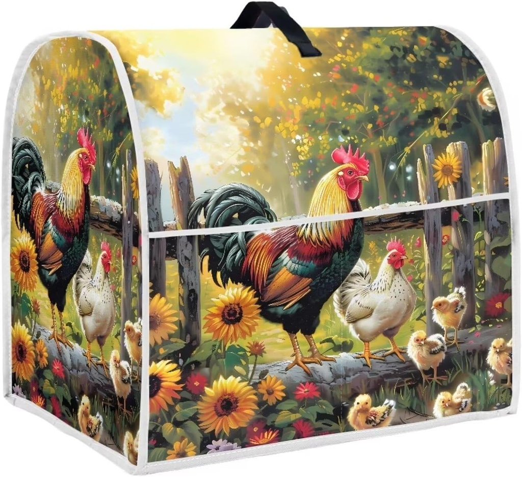 Cozeyat Farm Rooster Stand Mixer Covers Compatible with 6-8 Quart Air Fryer, Juicers Kitchen Washable Dustproof Cover for Small Appliance Protector, Kitchen Appliance Accessories