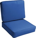 Sorra Home Sunbrella Deep Seating Cushion Set - Outdoor Chair Pad & Back Pillow, Water & Fade Resistant for Patio Furniture with Plush Foam - Canvas True Blue (22" x 22" x 4")