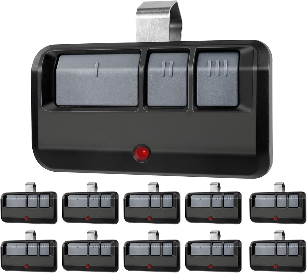 893MAX Garage Door Opener Remote, Universal, Easy to Program (10 Pack, Black, 100 feet Range, 2 AAA Batteries, Compatible with LiftMaster/Chamberlain/Craftsman Garage Door Opener)