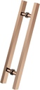 ETULLE Stainless Steel Door Handle Set,H Shape Double Sided Push Door Handle with All Installation Fittings,Indoor and Outdoor Entry Barn Bar (Color :Rose Gold,Size :60cm/23.6in-40cm)