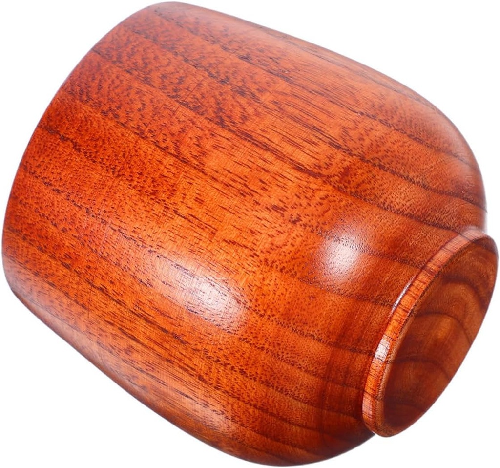 Healifty Handmade Wooden Sake Cups Japanese Style Rustic Drinking Glasses with Heat Insulation for Home Restaurants and Tea