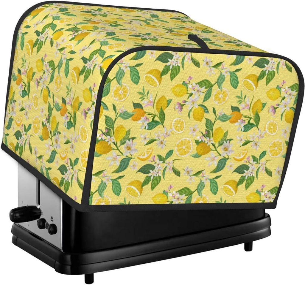 Oven Cover Kitchen Bread Machine Protector,4 Slice Toaster Cover For Home,Fingerprint Coaster Cover,Kitchen Small Appliance,Lemon (2)