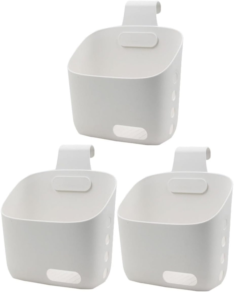 3pcs Detachable Handle Hanging Basket Set Kitchen Garlic and Onion Organizer Wall-mounted Storage for Bathroom Sundries and Kitchen Produce