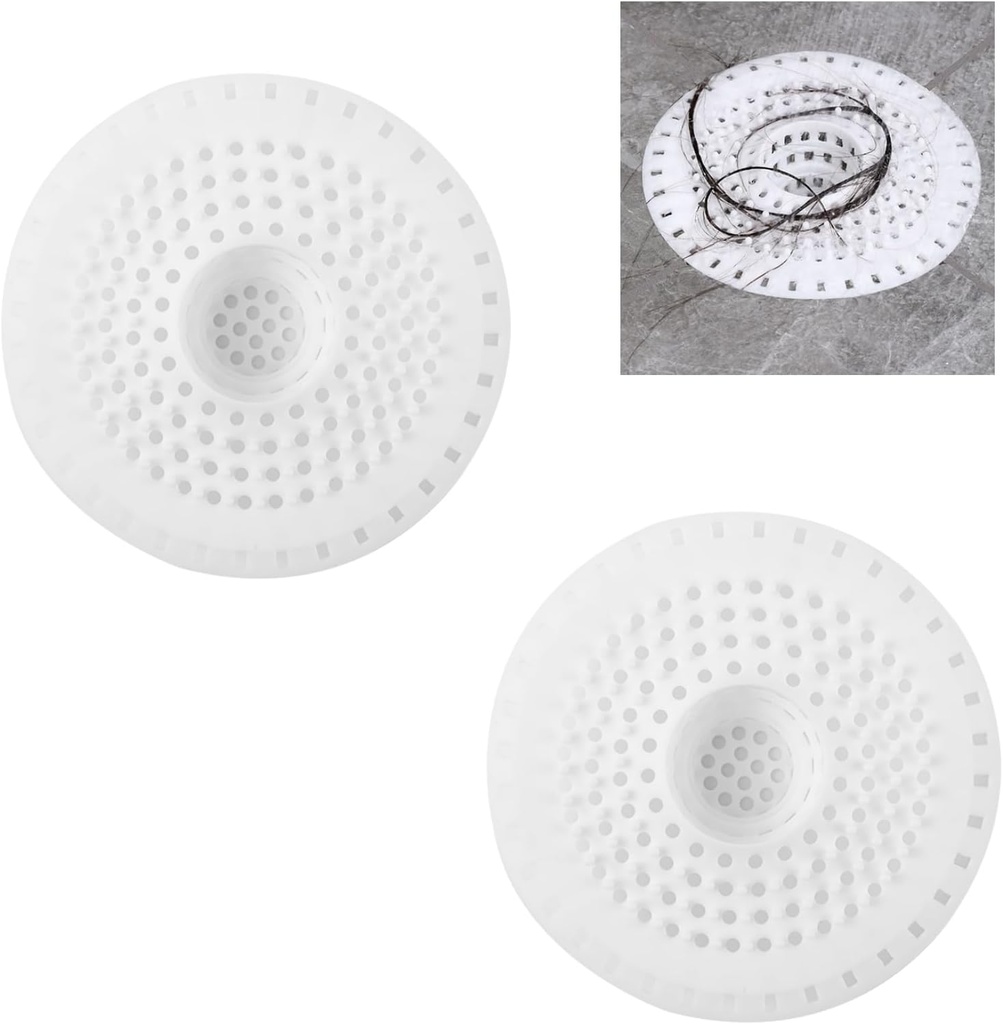 White Drain Hair Catcher Shower Drain Cover Hair Catcher Bathtub Drain Hair Catcher Silicone Tub Hair Catcher Drain Protector
