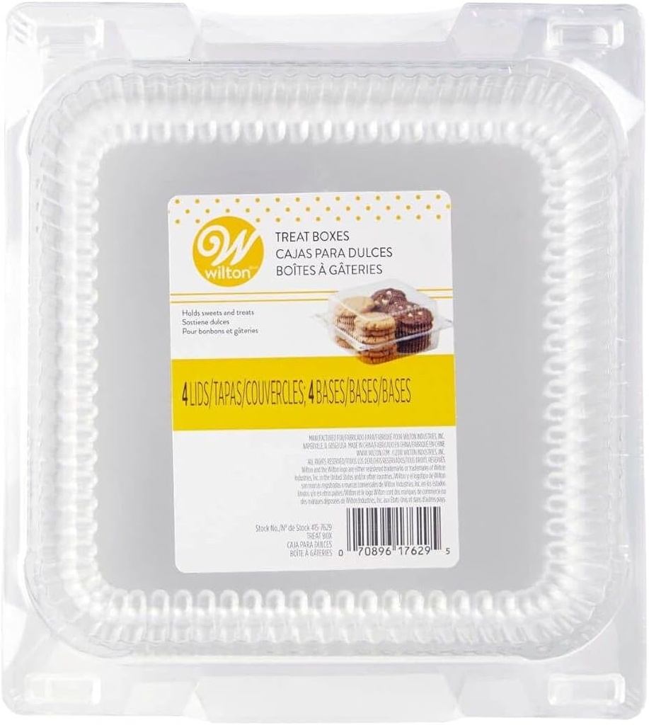 Wilton Plastic Clamshell Treat Boxes, Candy, Cookies, Cakes 4 bases and lids.