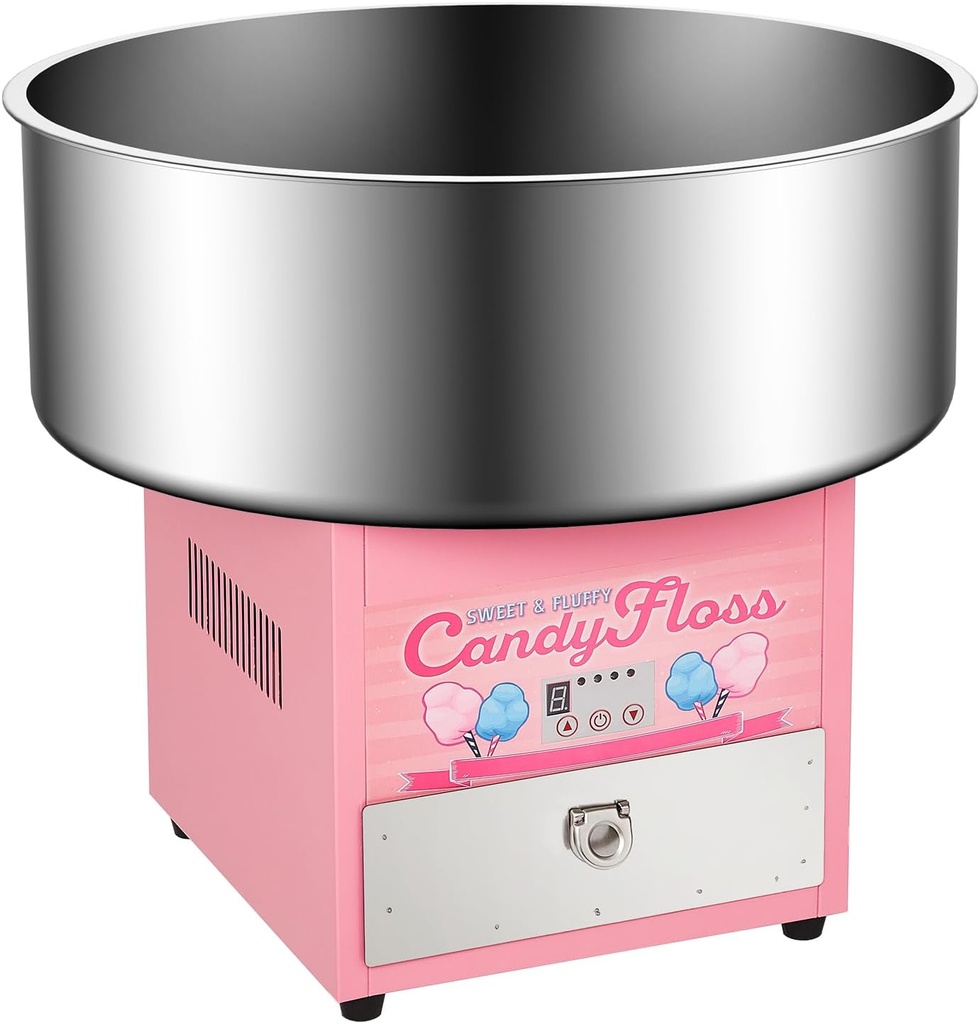 Electric Candy Cotton Machine for Kids Commercial Candy Cotton Maker with 20 Inch Stainless Steel Bowl Party Home Festival Pink