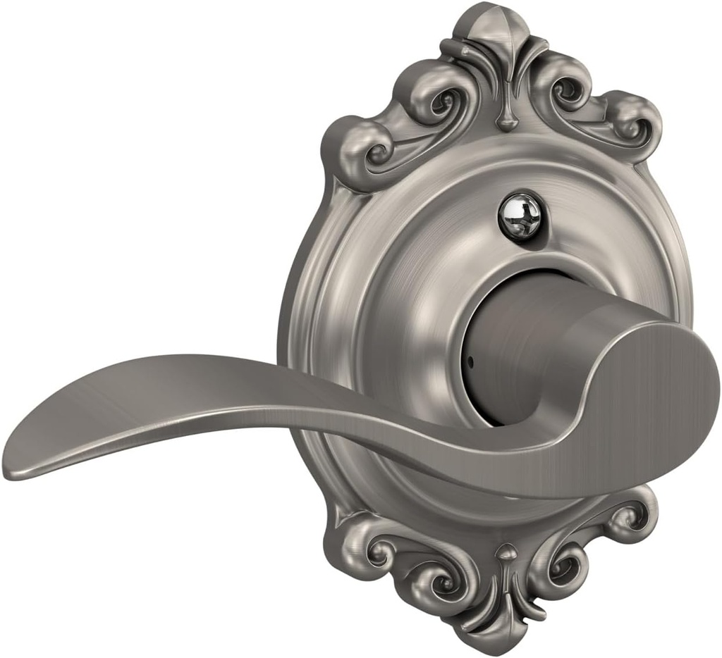 Schlage Accent Lever with Brookshire Trim Non-Turning Lock in Satin Nickel - Right Handed - F170 ACC 619 BRK RH