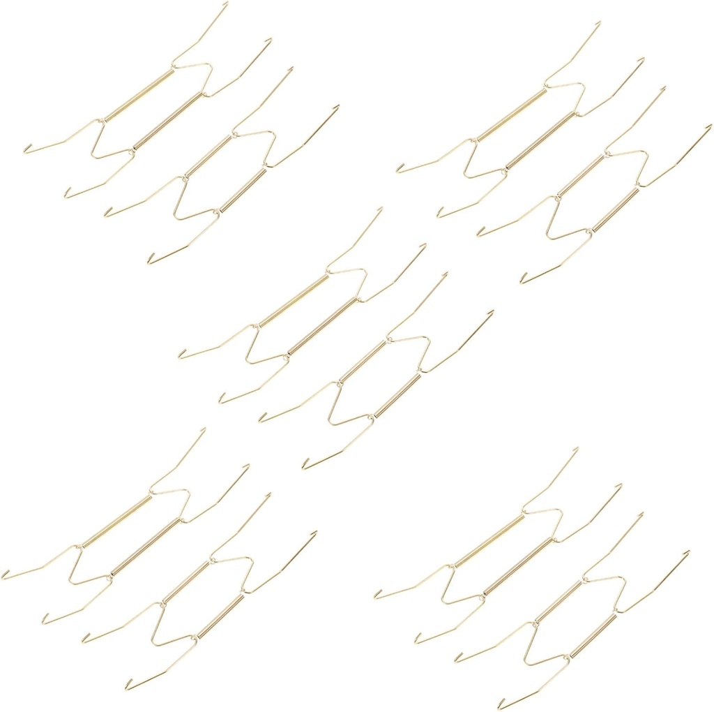 POPETPOP 10pcs Wire Plate Hangers Spring Hanging Hooks Wall Hook for Plates Expandable Springs Dish Display Stand Easy Installation