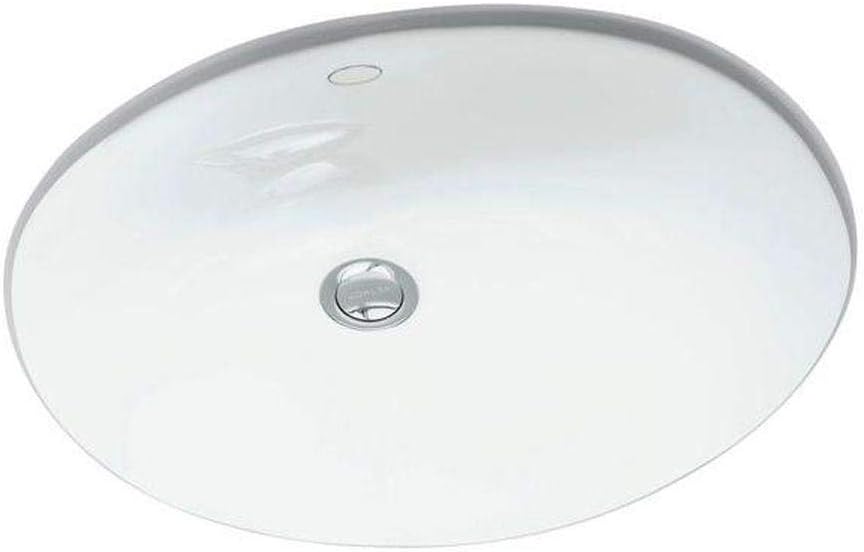 Kohler Caxton 19-1/4 in. Oval Vitreous China Undermount Bathroom Sink in White with Overflow Drain K-R2210-0