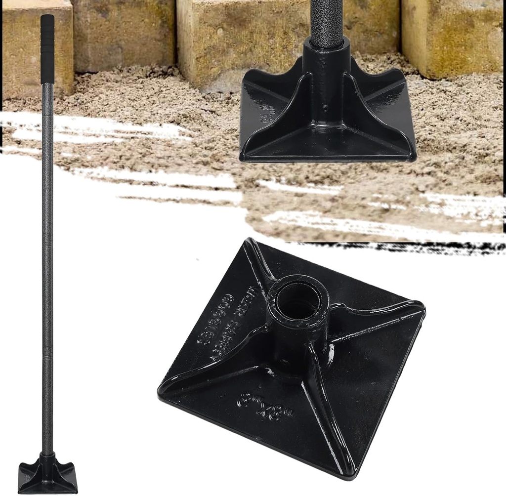 Heavy Duty Steel Tamper Tool with 62 Inch Adjustable Handle Hand Tamper for Efficient Soil Compaction Tamping Asphalt Gravel Sand Stone Dirt Heavy Duty Ground Tamper for Leveling Smoothing Surfaces