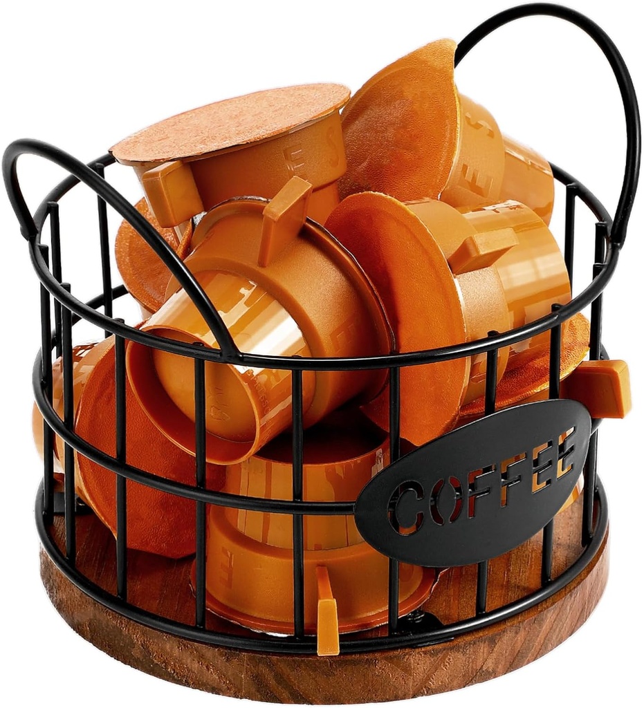 Holder Coffee Bar Organizer Pod Basket Espresso Capsules Holder Metal Storage Basket Countertop Organizer