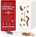 LULUCATCH Cricket Insect Glue Traps - 6 Pack Bug Cockroach Sticky Traps, Large Spider Trap with Pre-Baited Attractant, Highly Effective Glue Boards Indoor, Non-Toxic Pet Safe Pest Control