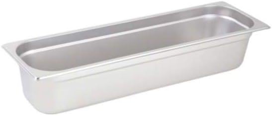 Winco Half Size (Long) 4" Deep Metal Food Pan/Steam Table Pan, Anti-Jam, 22 Gauge