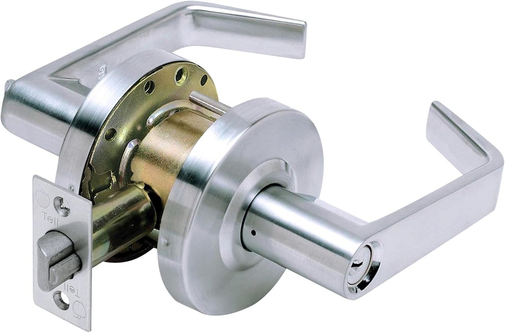 Tell Manufacturing Standard Duty Commercial Entry Lever with a Cylindrical Latch, C Keyway, Tested ANSI Grade 2, Certified UL 3 Hour Rating, ADA Compliant, T Strike, Cortland LC2600 Series
