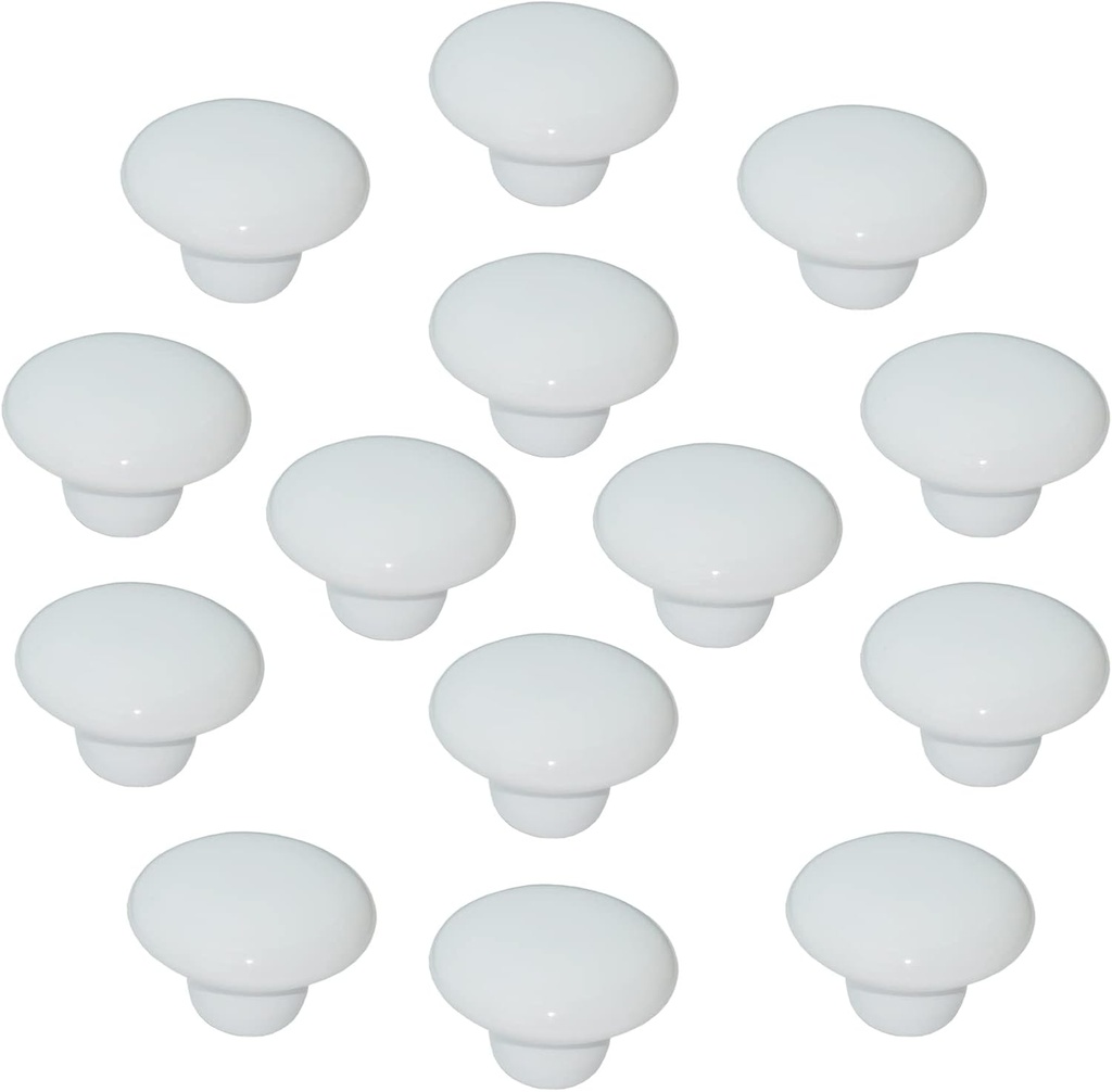 YMAISS 14packs White Ceramic knobs Round Mushroom Cabinet Dresser Vintage pulls Door Handles Drawer Knob Pull Handle Dresser Pulls Cupboard Wardrobe Drawer knobs with Screws