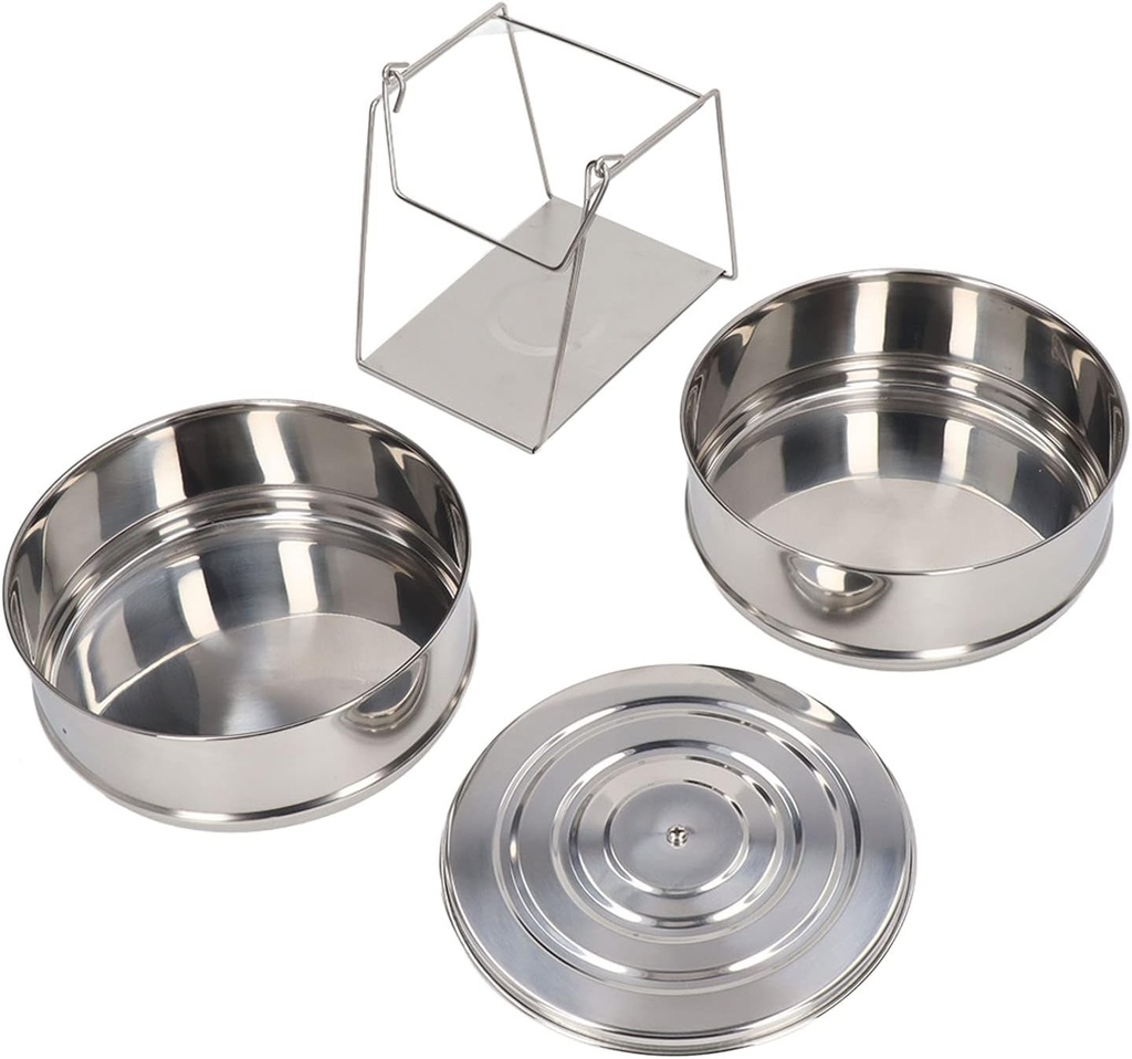 Steam Basket, Food Steamer, 304 Stainless Steel Steam Pot 2 Tier Stackable Steaming Pot Cookware with Lid for Kitchen Cooking