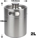 Mini Keg Growler, Pressurized Beer Stainless Steel Home Keg Dispenser Kit System with Adjustable Faucet Keeps Fresh and Carbonation for Homebrew, Craft and Draft Beer Kegging (2L(67oz/0.52Gal.))
