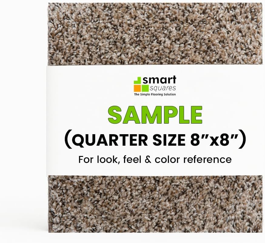 Smart Squares Walk in The Park Premium Made in The USA Carpet Tiles 18x18 Inch, Soft Padded, Seamless Appearance, Peel and Stick for Easy DIY Installation (760 Gemstone, Sample (8” x 8”))