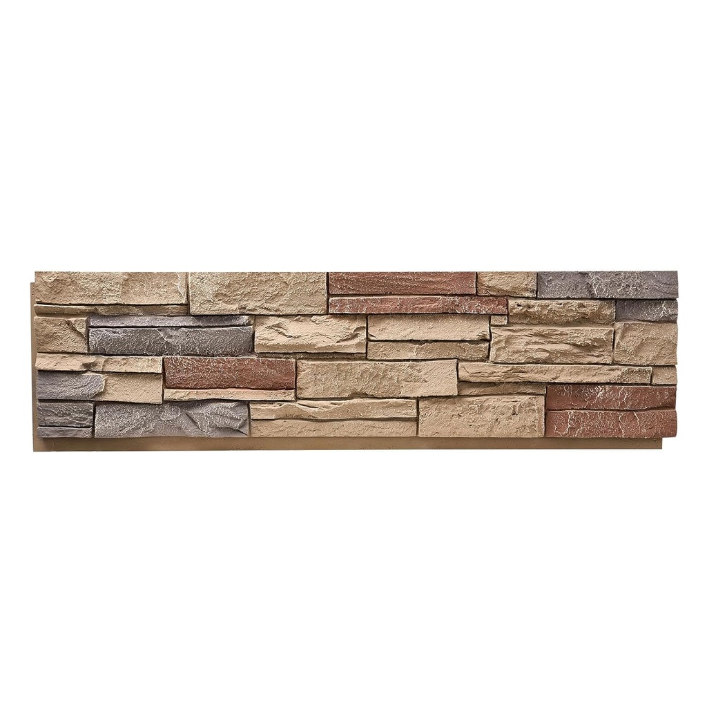 VEVOR Faux Stacked Stone Panel, 45.6 x 12.8 in Artificial Stone Wall Panels, High-Density PU Stones Siding Panel, Easy to Cut, Rock Panels for Interior and Exterior Decorations, Brick Red