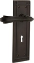Nostalgic Warehouse Mission Plate Single Dummy with Keyhole Fleur Lever in Oil-Rubbed Bronze