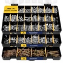2300 Pieces Hardware Assortment Kit - Metric & SAE Machine Screw Assortment Kit with Assorted Nuts, Bolts, and Washers (3 Trays)