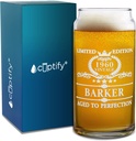 Cuptify Personalized Beer Glass 65th Birthday Gift for Men and Women Aged to Perfection 65 Years Old Established 1960 Etched Customized Gift 20 oz Can Drinking Glasses for Dad