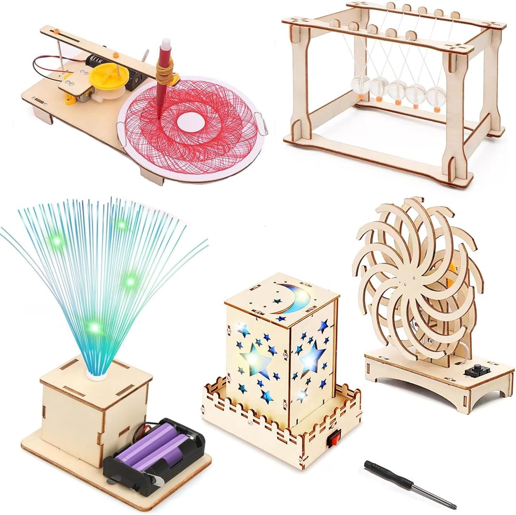 STEM Toys Wooden Building Kit for Kids Ages 8-12,Physics Science Wood Craft Set for Kids,DIY Science Building Projects for 6-8 with Hands-on Learning Activities-Educational Craft Model Kit