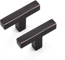 Ravinte 10 Pack Solid Single Hole Slim Square Bar Drawer Handles Kitchen Cabinet Handles Oil-Rubbed Bronze Drawer Pulls Kitchen Cabinet Hardware Handles Oil-Rubbed Bronze Cabinet Pulls