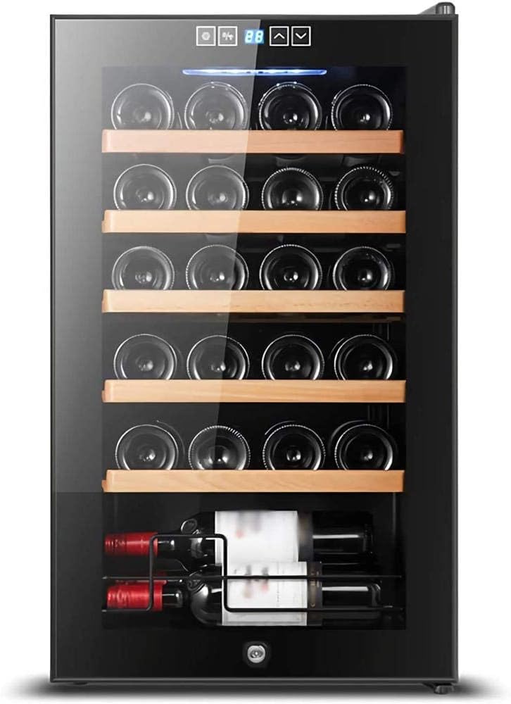 Wine Cooler Freestanding Compressor Wine Refrigerator Counter Home Bar Cellar with Locking Door Digital Control Adjustable Shelves 24/28 Bottles Large Capacity 24 Bottle-24 Bottle