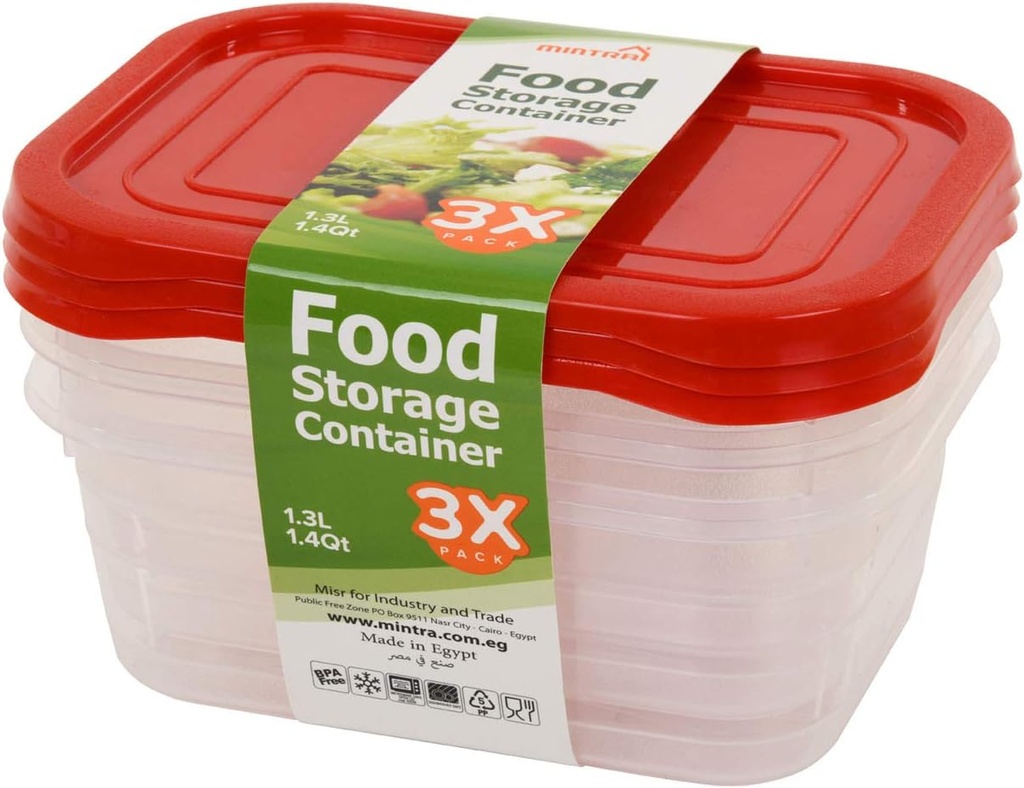 Mintra Home Storage Containers 1.3L (Red)