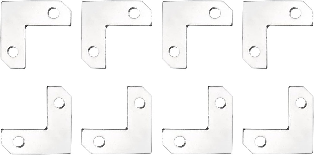 26x26mm(LxW) L Shape Repair Plates -50Pack- Good for Wood Furniture Maintenance - Iron Corner Brackets - Silver Tone