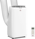 HOMCOM Dual Hose Portable Air Conditioner High Efficiency Inverter, 3-in-1 14000 BTU AC Unit with Cool, Dehumidifier, Fan, for Room up to 700 Sq. ft, Includes Remote & Window Kit