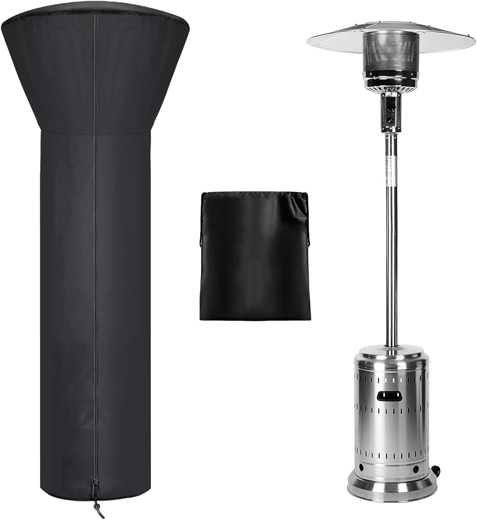 Outdoor Heater Cover, Patio Heater Covers with Zipper and Storage Bag, 89"H x 33"D x 19"B Waterproof Heavy Duty Heater Covers for Standing Patio Heater(Black)