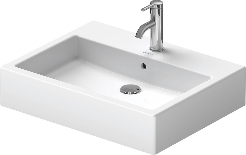 Duravit 0452600000 Vero Bathroom Sink with Faucet Hole and Overflow White