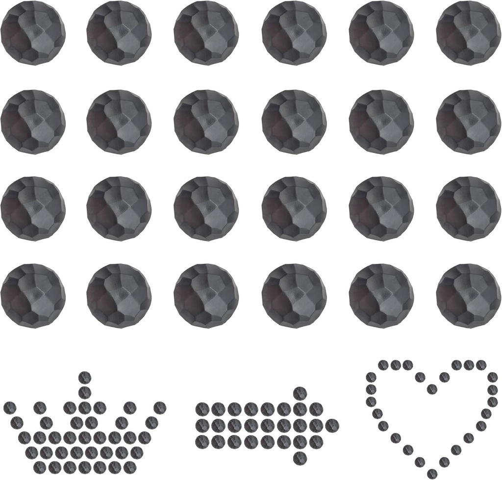 24 of Magnetic Round Clavos, Decorative Garage Door Accent, Magnetic Decor Carriage House Hardware Kit - Black, 1.25 Inch