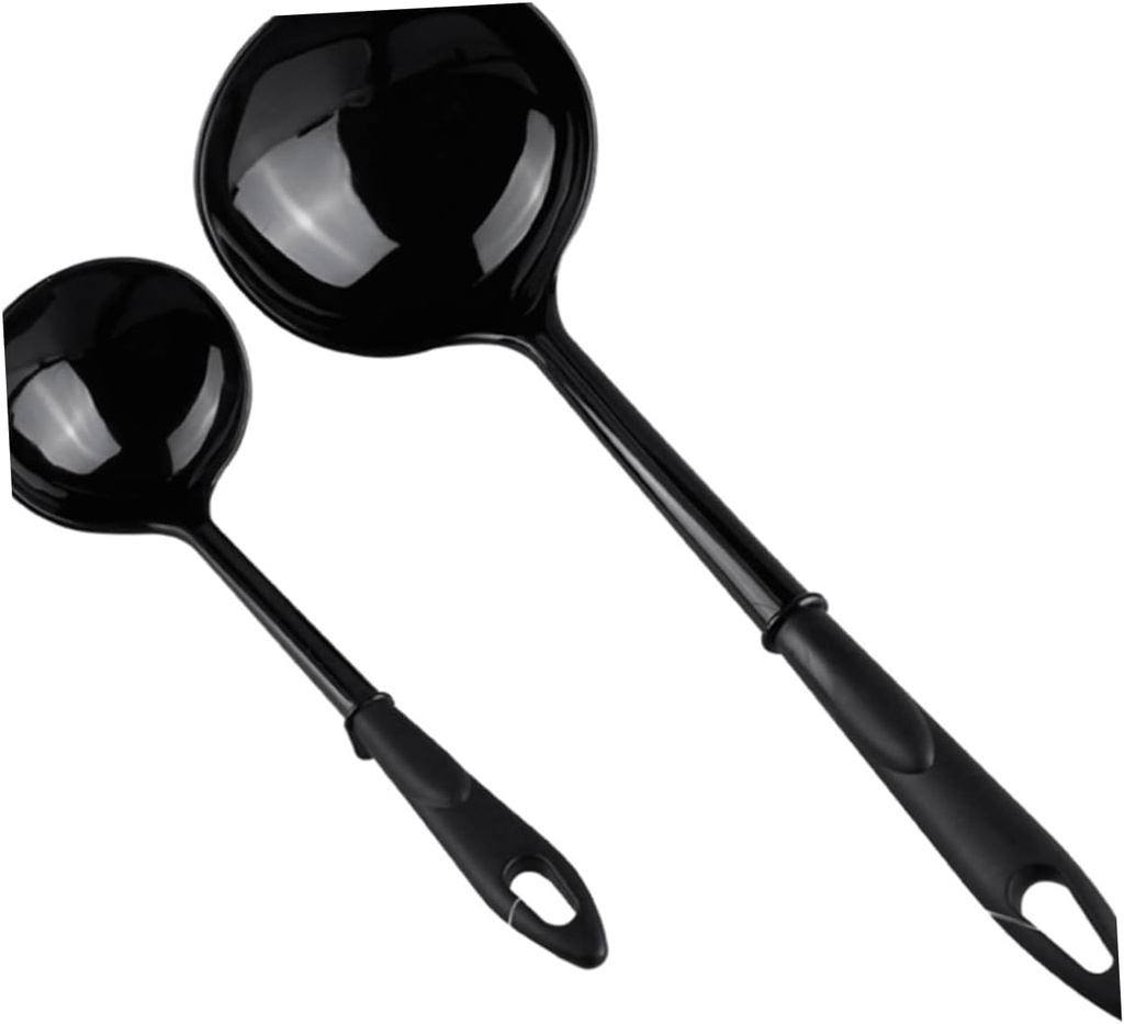 Ciieeo Long Handle Plastic Soup Spoon Set Non-Stick Cooking Utensils Heat Resistant for Kitchen and Restaurant for Serving Soup and Stirring