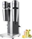 Stainless Steel Milk Shaking Machine, Dual Head Commercial Milkshake Maker with Large Capacity Cup and Non-slip Feets, High/low Gear Switching, for Frappe/Frothy Milk/Juices