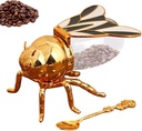 Bee-Shaped Honey Container – Creative Honey Pott, Syrup Jar with Spoon | Crystal Sugar Holder for Kitchen Counter Display, Golden Syrup Dispenser for Desserts and Baking, Honey Box for Tea Time Decor