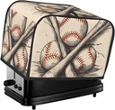 2 Slice Toaster Cover with Pocket Universal Size Toasters Dusts Covers Hand Drawn Baseball Bats and Ball Bread Machine Cover & Protection Bread Machine Protector Small Kitchen Appliance Covers